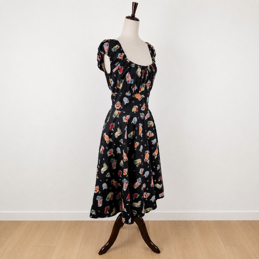 Hell Bunny Dress Womens XL Pina Colada Rockabilly Swing Cocktail Novelty Retro - Picture 6 of 16